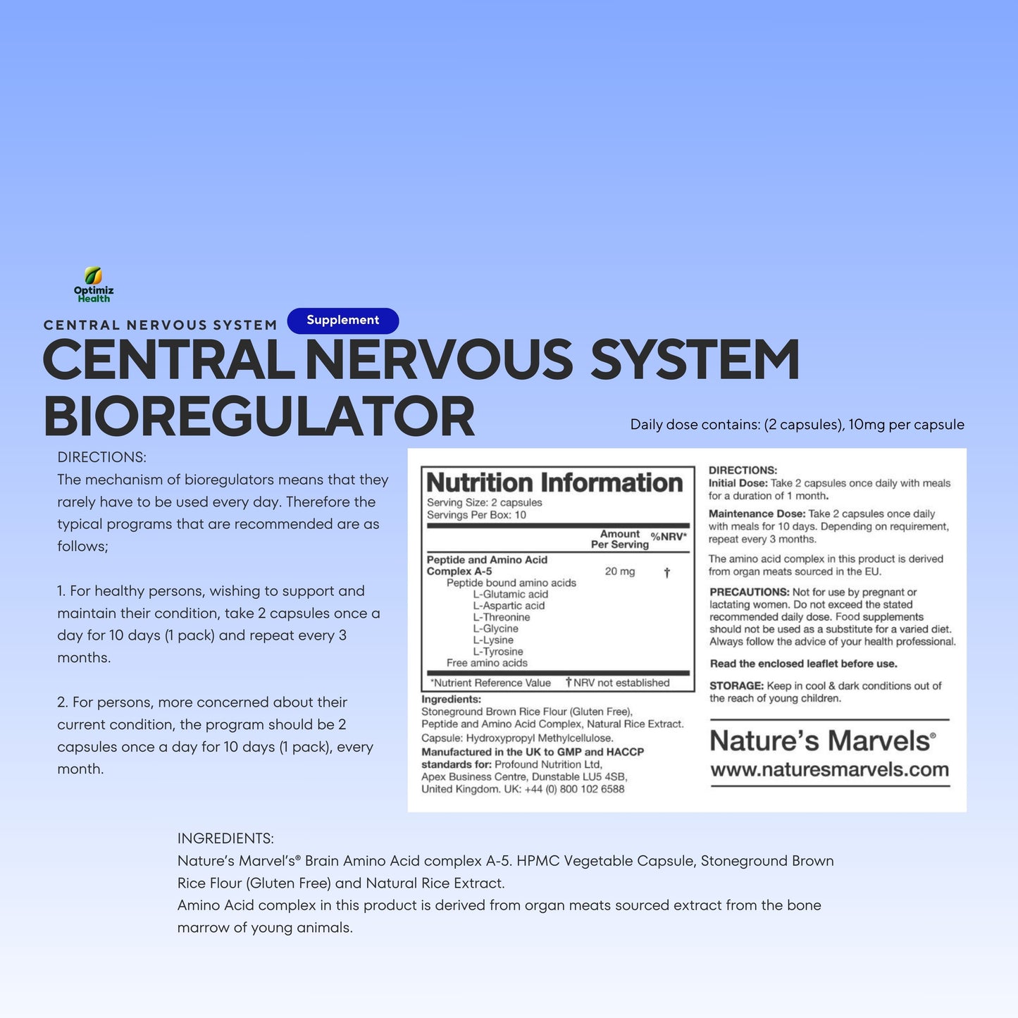 Central Nervous System (CNS) Bioregulator (Nature’s Marvels™)