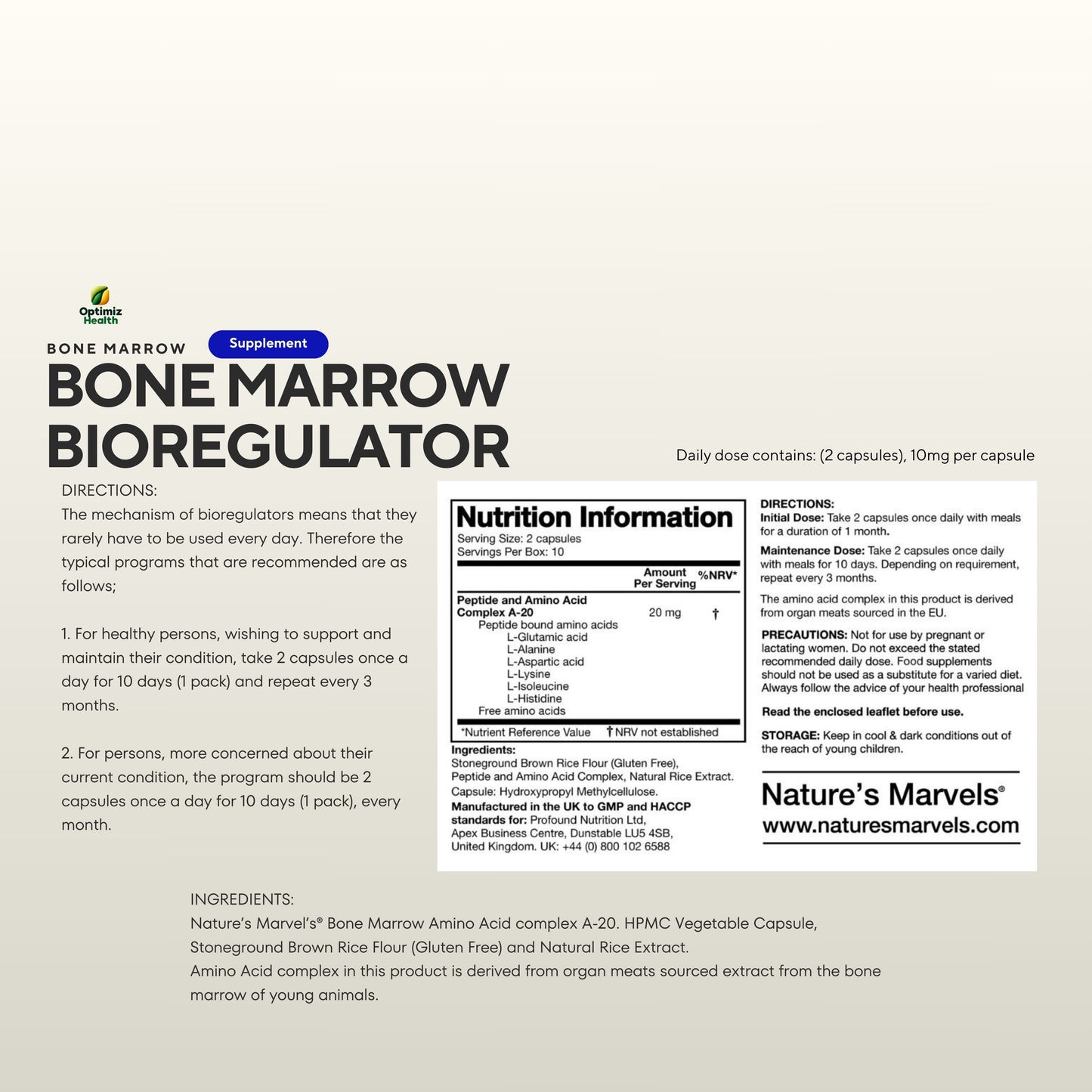 Bone Marrow Bioregulator (Nature’s Marvels™)