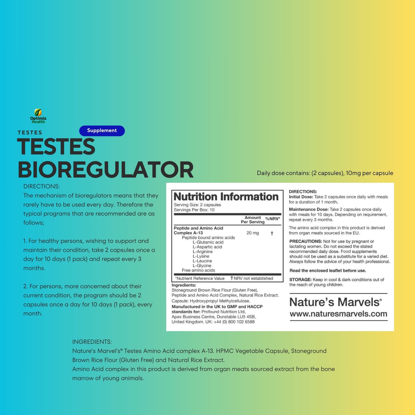 Testes Bioregulator (Nature’s Marvels™)
